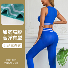 批发<b class='q'>运动</b>内衣女长裤瑜伽套装防震跑步短款健身文胸背心式美背<b class='q'>显瘦</b>支撑