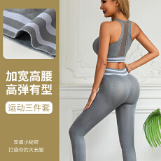 批发长裤瑜伽套装防震跑步健身文胸背心式美背<b class='q'>显瘦</b>支撑<b class='q'>运动</b>内衣女长款