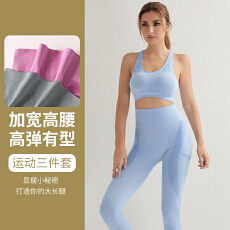 批发瑜伽服套装女速干透气长裤户外防震聚拢美背内衣两件套夜间运动