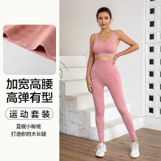 批发防震聚拢美背内衣两件套<b class='q'>提</b><b class='q'>臀</b>运动瑜伽服套装<b class='q'>女</b>速干透气长裤高腰