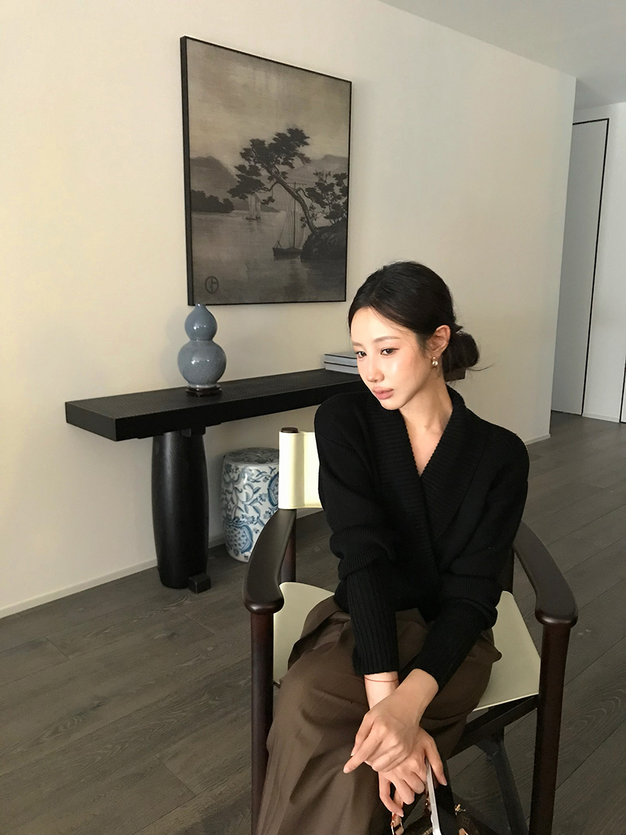 Photographed Wool Hooded Ribbed Knit Top Autumn/Winter Versatile Casual High-end Sweatshirt