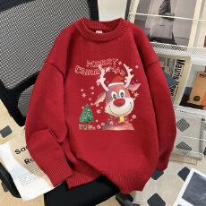 批发实拍毛衣印花600克大码M-4XL300斤秋冬宽松针织男女<b class='q'>情侣</b><b class='q'>同款</b>