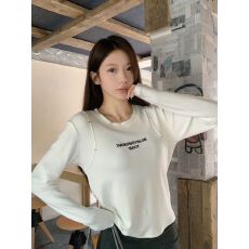 批发实拍<b class='q'>羊绒</b>抓毛260克长袖t恤打底衫女刺绣薄款春秋新款圆领上衣