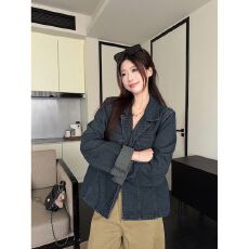 批发翻领口袋长袖做旧牛仔<b class='q'>外套</b><b class='q'>女装</b>2026春季新款韩系复古宽松百搭上衣