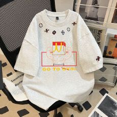 批发实拍【280克双纱纯棉】重磅刺绣+（印花）短袖t恤男女同款<b class='q'>情侣</b>