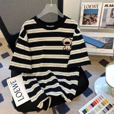 批发官图螺纹提花涤特<b class='q'>大码</b>300斤黑色条纹短袖t恤宽松<b class='q'>情侣</b><b class='q'>印花</b>体恤