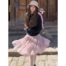 批发粉色波点裙女夏季2026新款绝美巨好看的半身裙高腰公主蓬蓬蛋糕裙