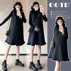 批发实拍<b class='q'>孕妇</b><b class='q'>套装</b>秋冬<b class='q'>新款</b>时尚气质减龄甜美宽松毛呢大码背心裙两件套