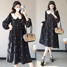 批发实拍2026春季新款<b class='q'>孕妇装</b>大码韩版宽松简约气质显瘦中长款<b class='q'>连衣裙</b>