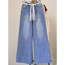 批发实拍26春上新婉君珍珠裤韩系高街重工<b class='q'>钉珠</b>腰带设计感潮流<b class='q'>牛仔裤</b>女