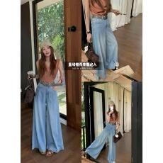 批发宫<b class='q'>牛仔裤</b>palace93212天丝冰凉大阔腿裤<b class='q'>长</b>裤<b class='q'>女</b><b class='q'>韩版</b>宽松百搭时尚ins