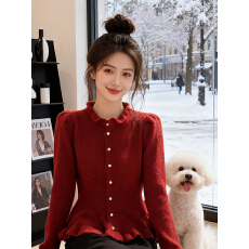 批发圣诞穿搭新年红色针织毛衣套装<b class='q'>连衣</b>裙子女秋冬季2025新款包臀短裙