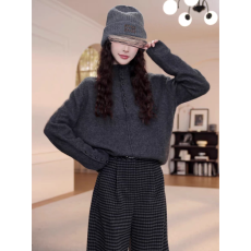 批发秋冬高级感<b class='q'>时尚</b>气质慵懒风毛衣针织衫女2025新款减龄百搭长袖上衣