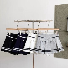 批发学院风条纹<b class='q'>百褶</b><b class='q'>半身裙</b>女春秋辣妹jk短裙防走光高腰显瘦a字裙裤裙