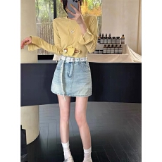 批发小众复古牛仔半身裙做旧太妹文化辣妹装饰腰带女2026新款潮