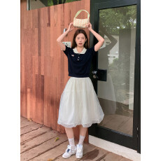 批发温柔风优雅气质花苞纱半身<b class='q'>裙</b>女夏季蓬蓬纱<b class='q'>芭蕾舞</b><b class='q'>裙</b>短<b class='q'>裙</b>