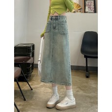 批发后开叉牛仔裙女2026新款半裙春夏绝美梨形遮胯中<b class='q'>长裙</b><b class='q'>包臀</b><b class='q'>半身</b>裙子