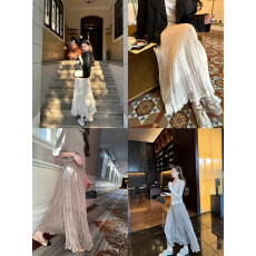 批发蝶宝嘻 可以搭所有<b class='q'>外套</b> 多层拼接全压褶仙仙纱裙A字裙半身长裙女