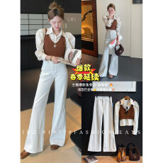 批发IEZ-91977-12筒叭<b class='q'>裤</b>不贴腿版型包容性牛仔<b class='q'>裤</b>(高品质软糯四面弹)