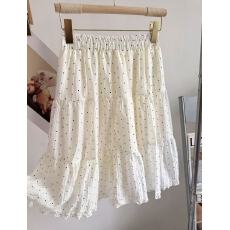 批发<b class='q'>实拍</b>波点半身裙女木耳边拼接显瘦蛋糕裙2026春夏季新款高腰短裙子