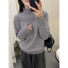 批发设计感烫钻半高领毛衣女2026新款秋冬软糯显瘦<b class='q'>打底</b>衫针织内搭上衣