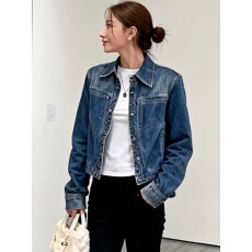 批发港风复古蓝色<b class='q'>牛仔</b><b class='q'>衬衫</b>外套女冬季2025新款爆款独特漂亮短款<b class='q'>衬衣</b>女