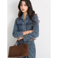 批发复古水洗做旧<b class='q'>牛仔</b><b class='q'>衬衫</b><b class='q'>女</b>正肩显瘦叠穿<b class='q'>衬衣</b>外套