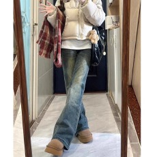 批发韩系复古微喇牛仔裤女2026春季新款<b class='q'>胖</b><b class='q'>mm</b><b class='q'>弹力</b>显瘦梨形身材马蹄裤子