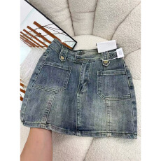 批发大码弹力牛仔半身裙女夏季胖mm<b class='q'>复古</b>美式高腰显瘦包臀a字短裙子