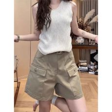 批发大码工装牛仔<b class='q'>短裤</b>女夏季薄款胖mm复古美式高腰显瘦直筒阔腿<b class='q'>热裤</b>子