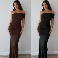 批发欧美热销2026夏季亚马逊跨境性感气质露背开叉修身长<b class='q'>连衣裙</b>女<b class='q'>外贸</b>