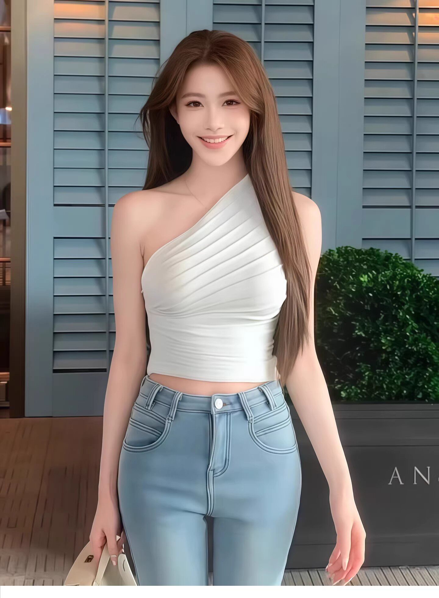 프랑스식 화이트 니트 비스듬한 어깨 캐미솔 여성 의류 여름 순수한 욕망 핫걸 품격 몸매 가꾸기 쇼트 스타일 민소매 맨위