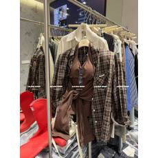 批发2026新款韩版时尚百搭显瘦<b class='q'>格子</b>衬<b class='q'>衫</b>+吊带背心短裙套装三件套