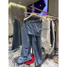 批发26夏新款<b class='q'>韩版</b>时尚简约洋气辣妹抹胸牛仔上衣工<b class='q'>装</b>抽绳牛仔<b class='q'>裤</b>套<b class='q'>装</b>