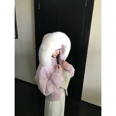 批发Skk Store 芬兰雪境 蓬感90白鸭绒环保狐狸毛毛领收腰羽绒服女冬