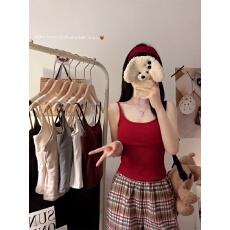 批发实拍实价不减秋冬辣妹风磨毛吊带<b class='q'>背心</b>带<b class='q'>胸</b>垫修身显瘦内搭上衣