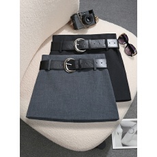 批发实拍实价不减百搭西装包臀裙2025韩系新款高腰灰色辣妹<b class='q'>半身裙</b>