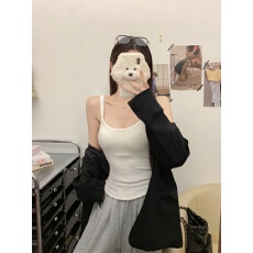 批发实拍实价不减韩系气质带胸垫无袖吊带<b class='q'>背心</b>女冬季2025新款保暖修身