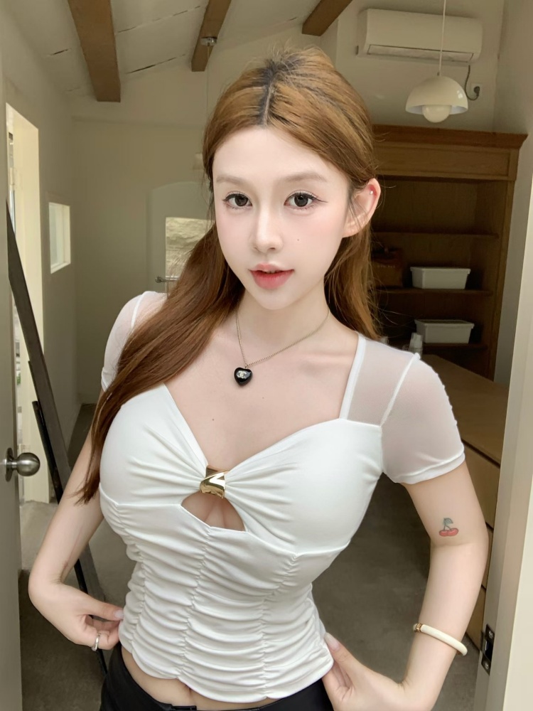 실사 정가 감소되지 않음 비싼 가스 센스 로얄 자매 착용 가져 가라. 새로운 금속 버클 망사 패치워크 허리 수축 슬림해 보이는 맨위