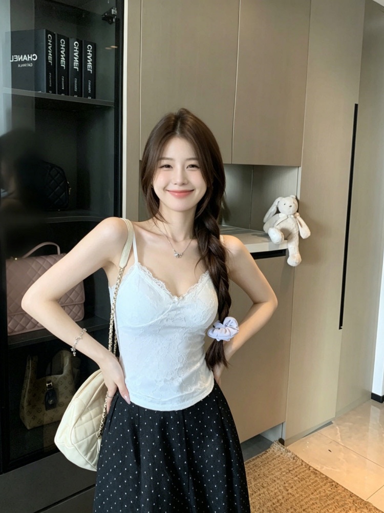 실사 정가 감소되지 않음 달콤함 레이스 캐미솔 품격 몸매 가꾸기 슬림해 보이는 순수한 욕망 인사이드 가져 가라. 만나는 맨위