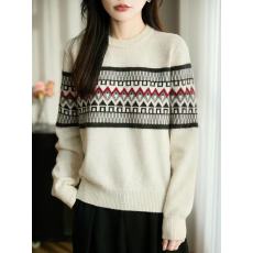 批发时尚百搭条纹提花针织打底衫女2025新款洋气<b class='q'>大码</b>女装上衣秋冬毛衣