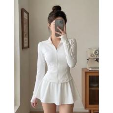 批发韩系运动风穿搭女2026早春新款防晒修身显瘦外套<b class='q'>高腰</b>半身<b class='q'>裙</b>两件套