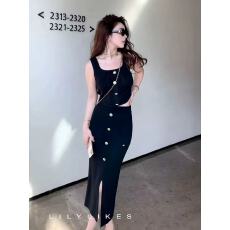 批发夏装搭配一整套今年流行可盐可甜黑色背心吊带包臀半身裙两件套女