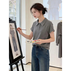 批发polo衫短袖女t恤2026新款夏季大码<b class='q'>胖</b>MM<b class='q'>休闲</b>宽松显瘦正肩百搭上衣