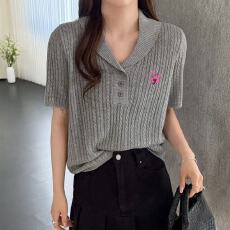 批发复古刺绣青果领冰丝针织衫女<b class='q'>欧洲站</b>2026春装<b class='q'>新款</b>女装打底衫潮