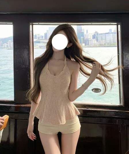 단색 섹시함 백리스 행침 목 캐미솔 여름 꽈배기 몸매 가꾸기 니트 외출용 핫걸 바람 쇼트 스타일 맨위