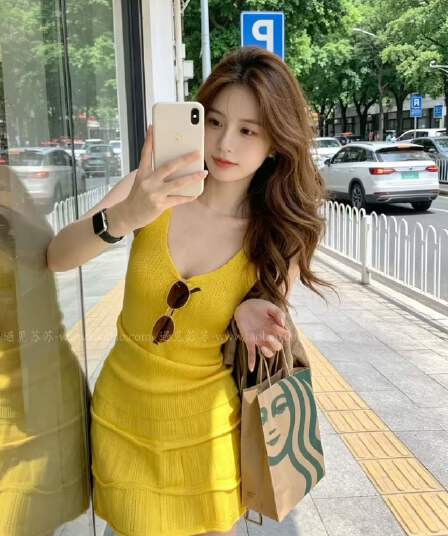 황색 아름다운 슬립 드레스 휴가 바람 모래 해변 치마 여름 고유 한 아름다운 작은 세트 여성 2026 새로운