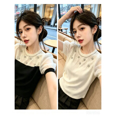 欧货高级感短袖T恤女2026年夏季新款高端小众设计感时髦减龄上衣
