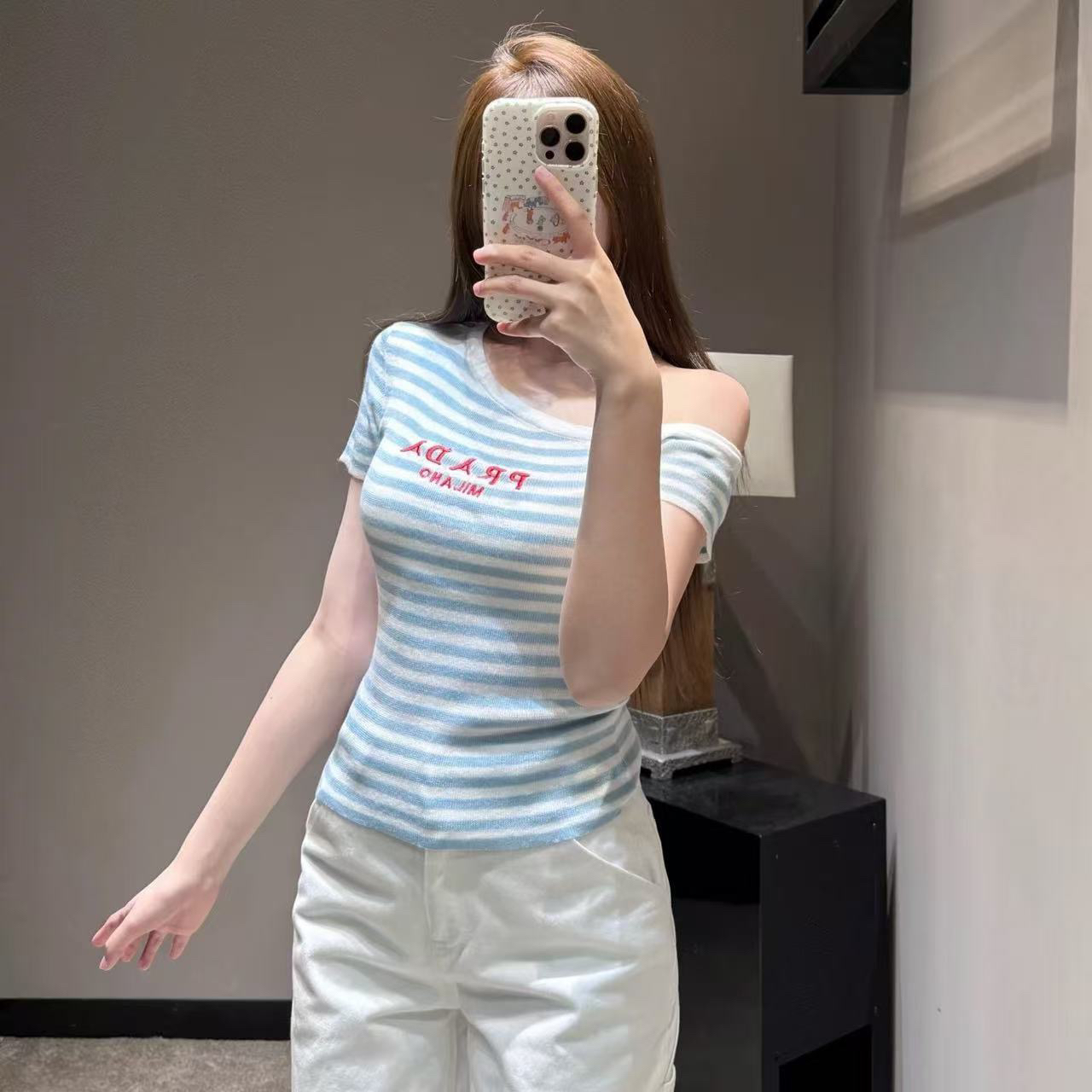2026 남쪽 기름 높음 에디션 클래식 ~ 중 해혼 스트라이프 비대칭 비스듬한 어깨 나만의 것을 가져와 라. 와 성별 핫걸 완전히 선택하지 마라. 사람들
