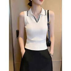 批发简约法式漂亮百搭韩系针织衫V领女夏新款显瘦无袖<b class='q'>毛衣</b><b class='q'>背心</b>上衣潮